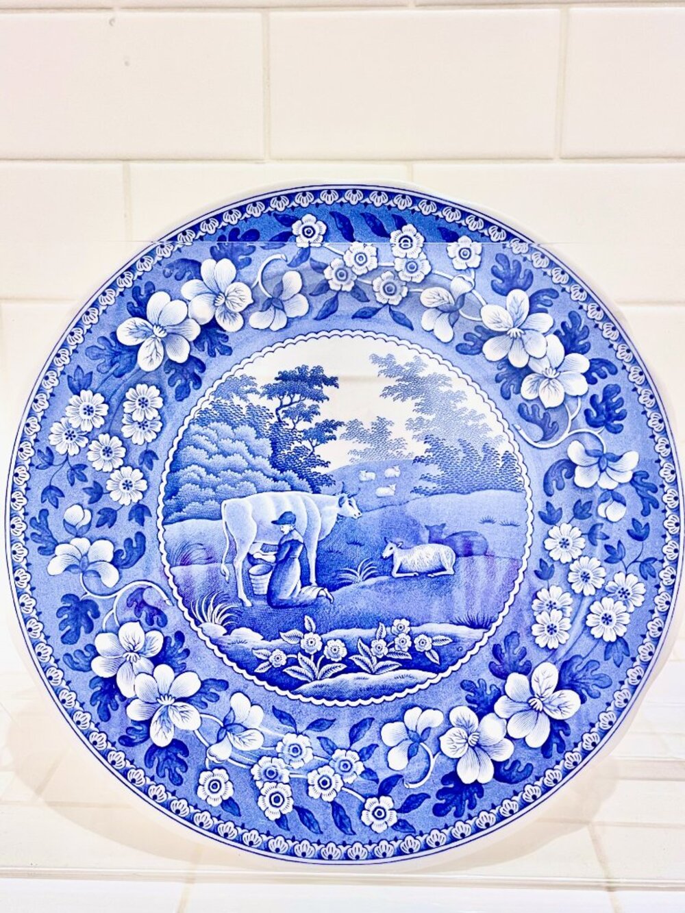 Spode Blue Room: Traditions Series: 'Milkmaid' Dinner Plate Made in England